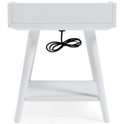 Blariden Accent Table W/ USB (White) -Ashley A4000367 table 3