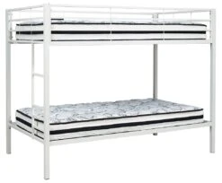 Broshard Twin Over Twin Bunk Bed (White) 8 Broshard Twin Over Twin Bunk Bed (White) -Ashley B075 259 bunk bed 4