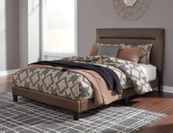 Adelloni Modern Brown Upholstered Bed