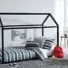 Flannibrook Twin House Bed Frame (Black)