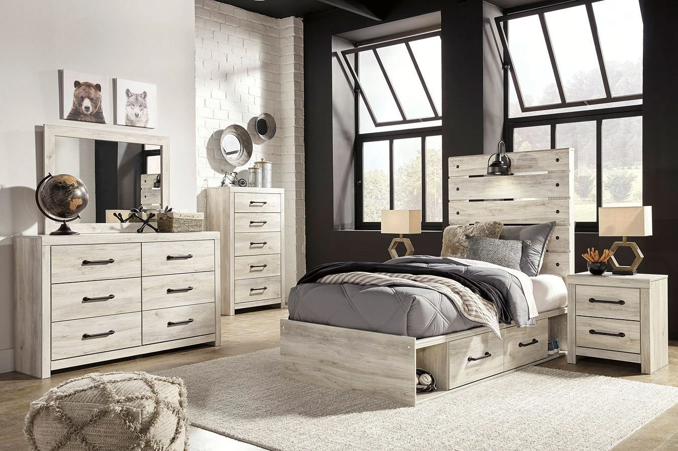 Cambeck Youth Panel Bedroom Set W/ Side Storage 1 Cambeck Youth Panel Bedroom Set W/ Side Storage