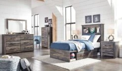 Drystan Youth Bookcase Bedroom Set W/ Side Storage