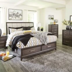 Brueban Sleigh Storage Bedroom Set -Ashley B497 57 54S 96 br set str 3
