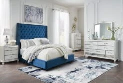 Coralayne Blue Upholstered Bedroom Set -Ashley B650 177 174 br set 1