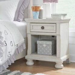 Robbinsdale Youth Sleigh Storage Bed -Ashley B742 91 nightstand 1 1