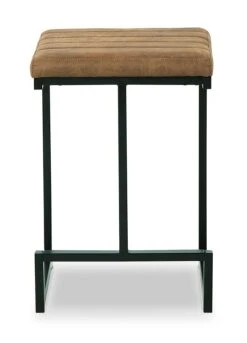 Strumford Caramel And Black Upholstered Barstool (Set Of 2) 8 Strumford Caramel And Black Upholstered Barstool (Set Of 2) -Ashley D109 224 barstool 3