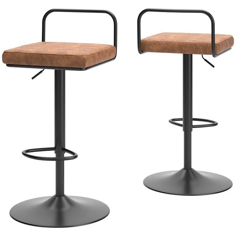 Strumford Tall Swivel Stool (Caramel) (Set Of 2) 2 Strumford Tall Swivel Stool (Caramel) (Set Of 2) - Image 2