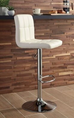 Bellatier Tall Upholstered Swivel Barstool (Bone) (Set Of 2)