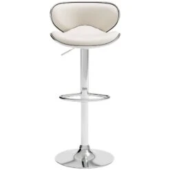 Pollzen White Upholstered Swivel Barstool (Set Of 2) -Ashley D121 430 barstool 4