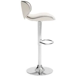 Pollzen White Upholstered Swivel Barstool (Set Of 2) -Ashley D121 430 barstool 6