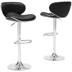 Pollzen Black Upholstered Swivel Barstool (Set Of 2) -Ashley D121 530 barstool 3