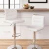 Pollzen Stone Upholstered Swivel Barstool (Set Of 2)