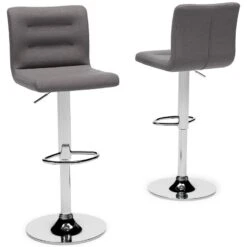 Pollzen Gray Upholstered Swivel Barstool (Set Of 2) 10 Pollzen Gray Upholstered Swivel Barstool (Set Of 2) -Ashley D121 830 barstool 4