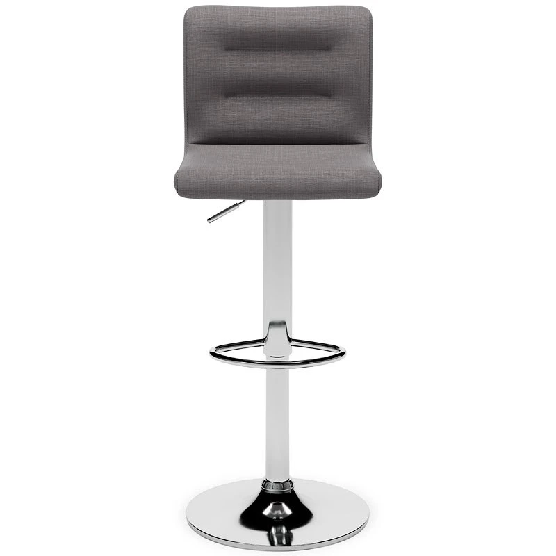 Pollzen Gray Upholstered Swivel Barstool (Set Of 2) 5 Pollzen Gray Upholstered Swivel Barstool (Set Of 2) - Image 5