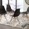 Jaspeni Side Chair (Black And Natural) (Set Of 4)