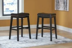Lemante Dark Brown Tall Upholstered Barstool (Set Of 2)