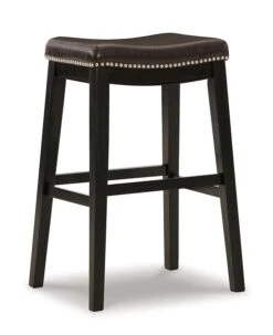 Lemante Dark Brown Tall Upholstered Barstool (Set Of 2) -Ashley D270 130 barstool 3
