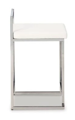 Madanere White And Chrome Upholstered Barstool (Set Of 2) -Ashley D275 724 barstool 5