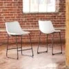 Centiar White Upholstered Barstool (Set Of 2)