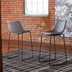 Centiar Gray Tall Upholstered Barstool (Set Of 2)