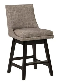 Tallenger Light Gray Upholstered Swivel Barstool (Set Of 2) -Ashley D380 424 barstool 3