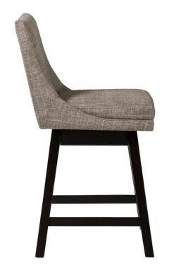 Tallenger Light Gray Upholstered Swivel Barstool (Set Of 2) -Ashley D380 424 barstool 4