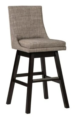 Tallenger Light Gray Tall Upholstered Swivel Barstool (Set Of 2) -Ashley D380 430 barstool 3