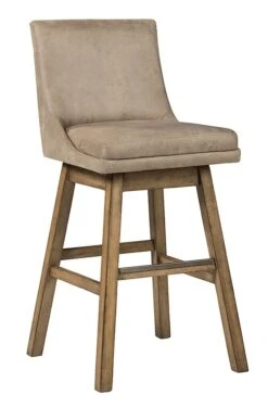 Tallenger Beige Tall Upholstered Swivel Barstool (Set Of 2) -Ashley D380 530 barstool 3