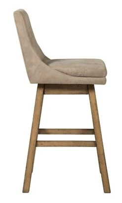 Tallenger Beige Tall Upholstered Swivel Barstool (Set Of 2) -Ashley D380 530 barstool 4