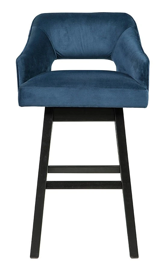 Tallenger Blue Tall Upholstered Swivel Barstool (Set Of 2) 2 Tallenger Blue Tall Upholstered Swivel Barstool (Set Of 2) - Image 2