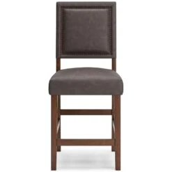 Benmara Grayish Brown Upholstered Barstool (Set Of 2) 8 Benmara Grayish Brown Upholstered Barstool (Set Of 2) -Ashley D466 124 barstool 3