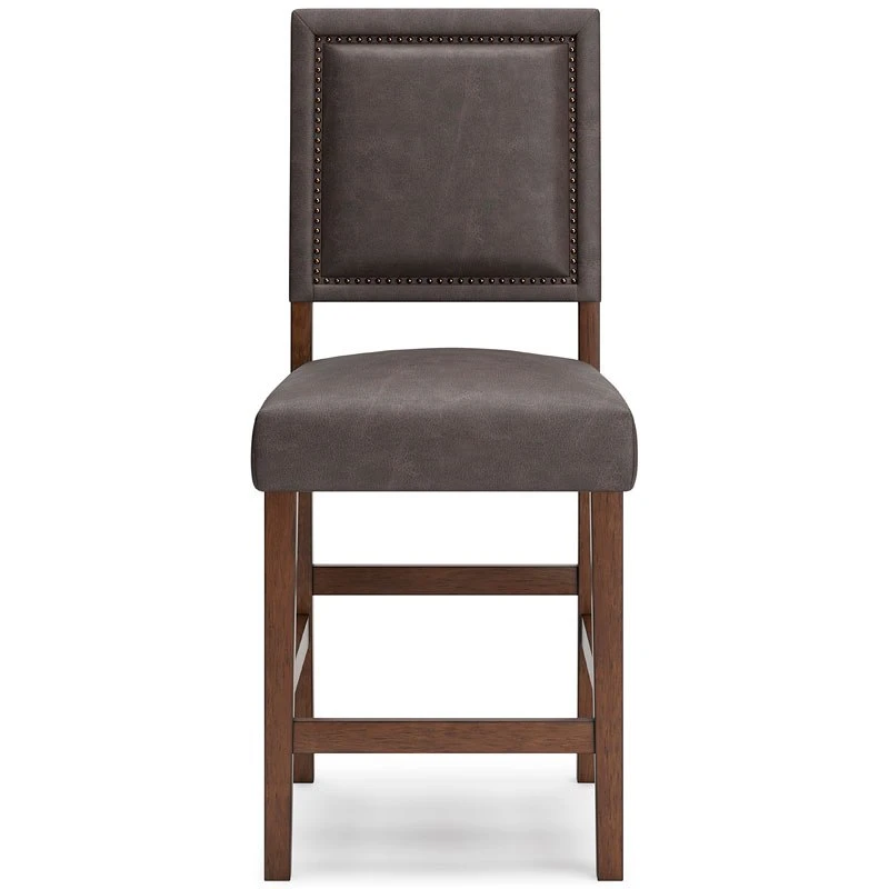 Benmara Grayish Brown Upholstered Barstool (Set Of 2) 3 Benmara Grayish Brown Upholstered Barstool (Set Of 2) - Image 3