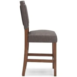 Benmara Grayish Brown Upholstered Barstool (Set Of 2) 10 Benmara Grayish Brown Upholstered Barstool (Set Of 2) -Ashley D466 124 barstool 5