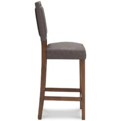 Benmara Grayish Brown Tall Upholstered Barstool (Set Of 2) -Ashley D466 130 barstool 5