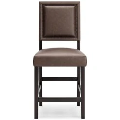 Benmara Brown Upholstered Barstool (Set Of 2) -Ashley D466 224 barstool 3