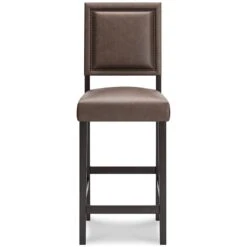 Benmara Brown Tall Upholstered Barstool (Set Of 2) -Ashley D466 230 barstool 3