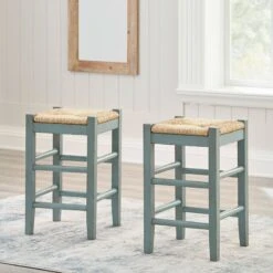 Mirimyn Teal Stool (Set Of 2)