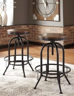 Valebeck Tall Swivel Barstool (Set Of 2)