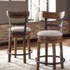 Valebeck Swivel Barstool (Vintage Brown)