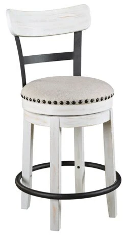 Valebeck Swivel Barstool (Vintage White) (Set Of 2) -Ashley D546 524 barstool 3