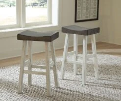 Glosco Antique White And Brown Tall Stool (Set Of 2)