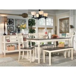 Whitesburg Dining Room Set W/ Bench -Ashley D583 25 bchdr set 3