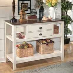 Whitesburg Rectangular Dining Room Set -Ashley D583 59 A server 1 2