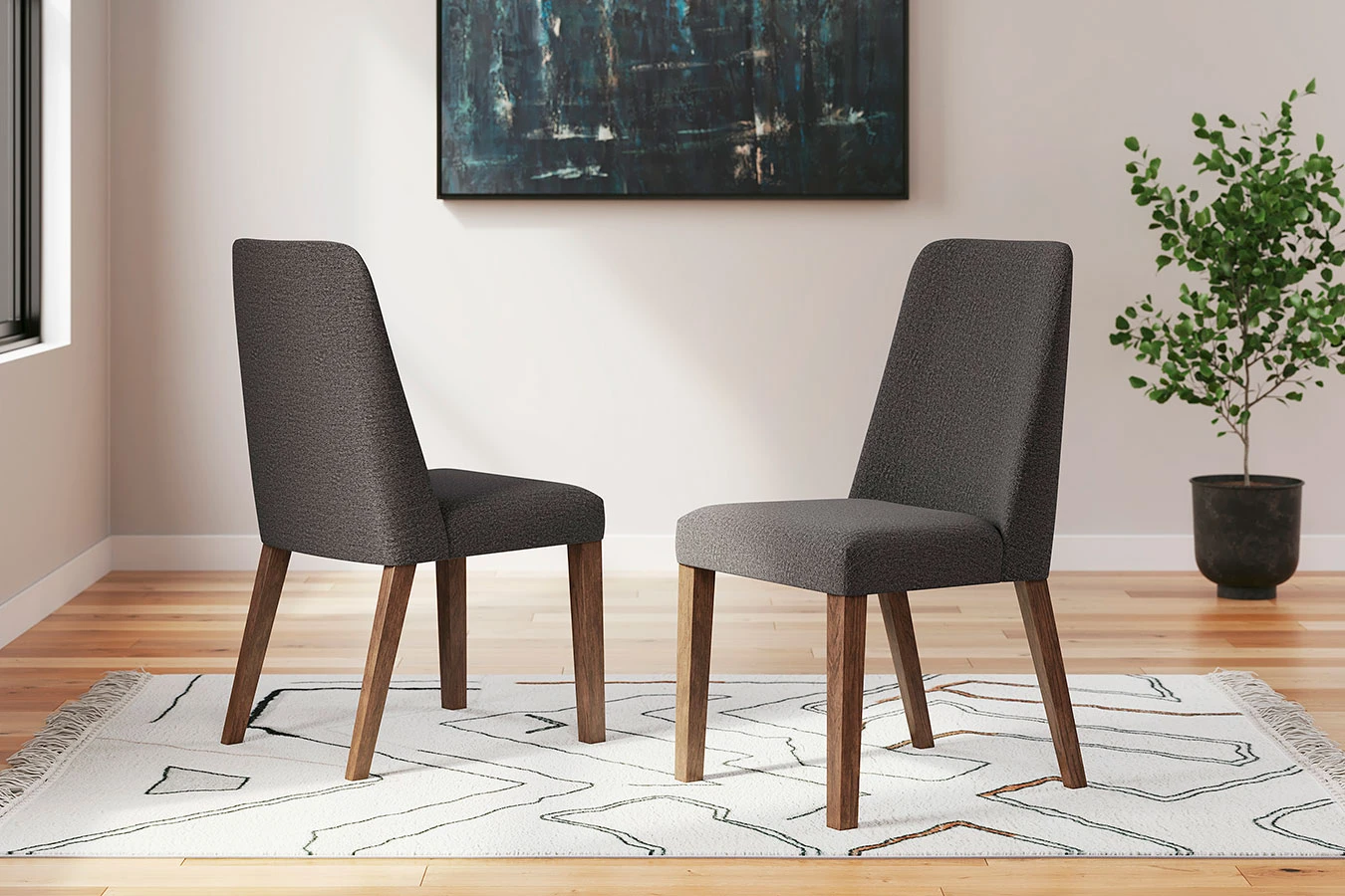 Lyncott Dining Room Set W/ Charcoal Chairs 2 Lyncott Dining Room Set W/ Charcoal Chairs - Image 2
