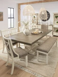 Bolanburg Extension Dining Room Set W/ Bench -Ashley D647 55B 55T 01 08 set 4