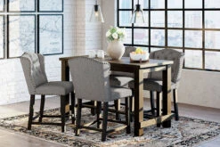 Jeanette Counter Height Dining Room Set W/ Gray Chairs