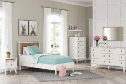 Aprilyn White Youth Platform Bedroom Set W/ Panel Headboard