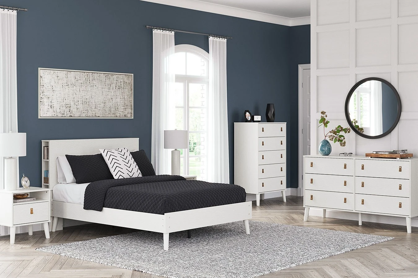Aprilyn White Youth Platform Bedroom Set W/ Bookcase Headboard 5 Aprilyn White Youth Platform Bedroom Set W/ Bookcase Headboard - Image 5
