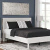 Aprilyn White Queen Platform Bed W/ Bookcase Headboard