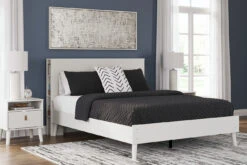Aprilyn White Queen Platform Bed W/ Bookcase Headboard